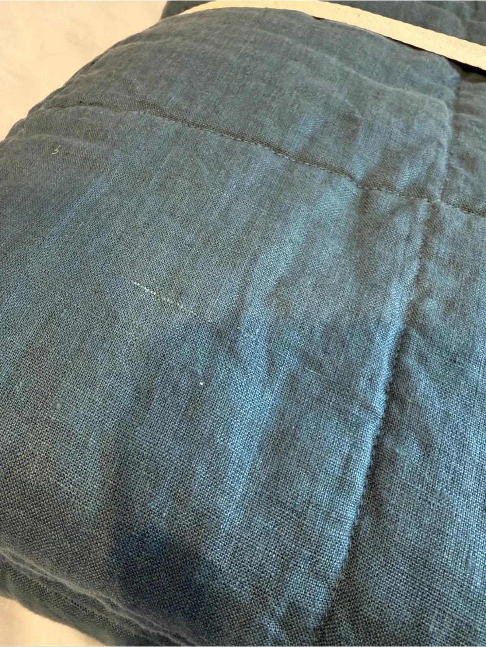 Quince Lightweight European Linen Box Quilt King/Cal King Ocean